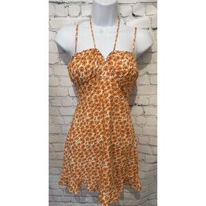 Princess Polly Missy Mini Dress in an orange and white floral print Size 4